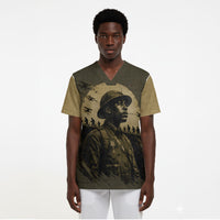 Harlem Hellfighters WWI Soldier Scrub Top Vintage Military Hero Jazz Band Silhouette Art