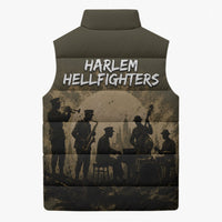 Harlem Hellfighters WWI Soldier Sleeveless Puffer Jacket Vintage Military Hero Jazz Band Silhouette Art