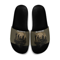 Harlem Hellfighters WWI Soldier Slide Sandals Vintage Military Hero Jazz Band Silhouette Art