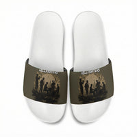 Harlem Hellfighters WWI Soldier Slide Sandals Vintage Military Hero Jazz Band Silhouette Art