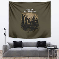 Harlem Hellfighters WWI Soldier Tapestry Vintage Military Hero Jazz Band Silhouette Art