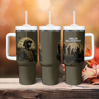Harlem Hellfighters WWI Soldier Tumbler With Handle Vintage Military Hero Jazz Band Silhouette Art