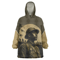 Harlem Hellfighters WWI Soldier Wearable Blanket Hoodie Vintage Military Hero Jazz Band Silhouette Art