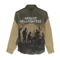 Harlem Hellfighters WWI Soldier Women Casual Shirt Vintage Military Hero Jazz Band Silhouette Art