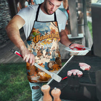 Oktoberfest Apron with Beer Mug Illustration White Diamond Pattern - Wonder Print Shop