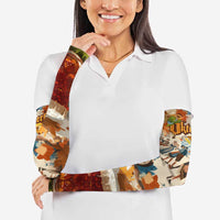 Oktoberfest Arm Sleeves with Beer Mug Illustration White Diamond Pattern - Wonder Print Shop