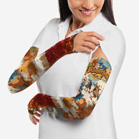 Oktoberfest Arm Sleeves with Beer Mug Illustration White Diamond Pattern - Wonder Print Shop