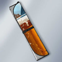 Oktoberfest Auto Sun Shade with Beer Mug Illustration White Diamond Pattern - Wonder Print Shop