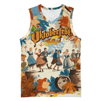 Oktoberfest Basketball Jersey with Beer Mug Illustration White Diamond Pattern - Wonder Print Shop