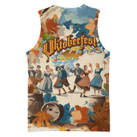 Oktoberfest Basketball Jersey with Beer Mug Illustration White Diamond Pattern - Wonder Print Shop