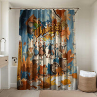 Oktoberfest Bathroom Set with Beer Mug Illustration White Diamond Pattern - Wonder Print Shop