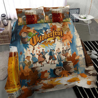 Oktoberfest Bedding Set with Beer Mug Illustration White Diamond Pattern - Wonder Print Shop
