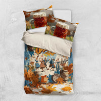 Oktoberfest Bedding Set with Beer Mug Illustration White Diamond Pattern - Wonder Print Shop