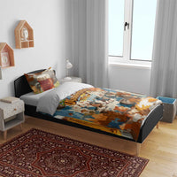 Oktoberfest Bedding Set with Beer Mug Illustration White Diamond Pattern - Wonder Print Shop