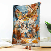 Oktoberfest Blanket with Beer Mug Illustration White Diamond Pattern - Wonder Print Shop