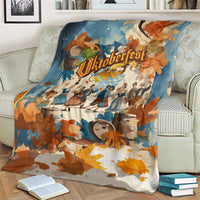 Oktoberfest Blanket with Beer Mug Illustration White Diamond Pattern - Wonder Print Shop