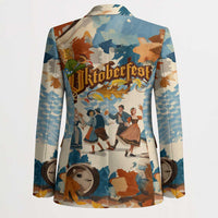 Oktoberfest Blazer with Beer Mug Illustration White Diamond Pattern - Wonder Print Shop