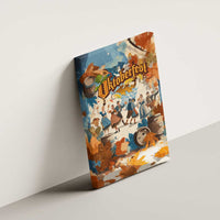 Oktoberfest Canvas Wall Art with Beer Mug Illustration White Diamond Pattern - Wonder Print Shop