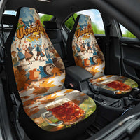 Oktoberfest Car Seat Cover with Beer Mug Illustration White Diamond Pattern - Wonder Print Shop