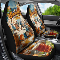 Oktoberfest Car Seat Cover with Beer Mug Illustration White Diamond Pattern - Wonder Print Shop