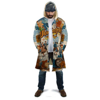 Oktoberfest Cloak with Beer Mug Illustration White Diamond Pattern - Wonder Print Shop