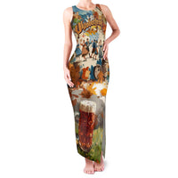 Oktoberfest Family Matching Tank Maxi Dress and Hawaiian Shirt with Beer Mug Illustration White Diamond Pattern - Wonder Print Shop