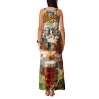 Oktoberfest Family Matching Tank Maxi Dress and Hawaiian Shirt with Beer Mug Illustration White Diamond Pattern - Wonder Print Shop