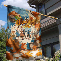 Oktoberfest Garden Flag with Beer Mug Illustration White Diamond Pattern - Wonder Print Shop