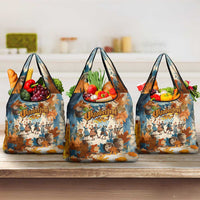 Oktoberfest Grocery Bag with Beer Mug Illustration White Diamond Pattern - Wonder Print Shop