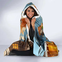 Oktoberfest Hooded Blanket with Beer Mug Illustration White Diamond Pattern - Wonder Print Shop