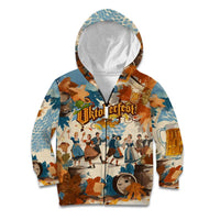 Oktoberfest Kid Hoodie with Beer Mug Illustration White Diamond Pattern - Wonder Print Shop