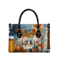 Oktoberfest Leather Bag with Beer Mug Illustration White Diamond Pattern - Wonder Print Shop