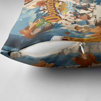 Oktoberfest Pillow Cover with Beer Mug Illustration White Diamond Pattern - Wonder Print Shop