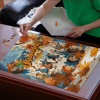 Oktoberfest Puzzle with Beer Mug Illustration White Diamond Pattern - Wonder Print Shop