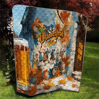 Oktoberfest Quilt with Beer Mug Illustration White Diamond Pattern - Wonder Print Shop