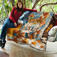 Oktoberfest Quilt with Beer Mug Illustration White Diamond Pattern - Wonder Print Shop