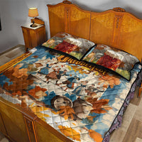 Oktoberfest Quilt Bed Set with Beer Mug Illustration White Diamond Pattern - Wonder Print Shop