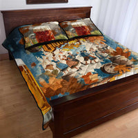 Oktoberfest Quilt Bed Set with Beer Mug Illustration White Diamond Pattern - Wonder Print Shop