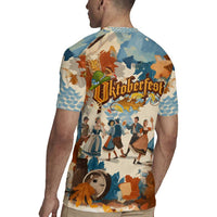 Oktoberfest Rugby Jersey with Beer Mug Illustration White Diamond Pattern - Wonder Print Shop
