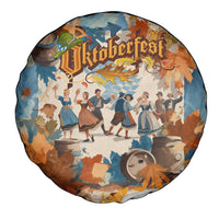 Oktoberfest Spare Tire Cover with Beer Mug Illustration White Diamond Pattern - Wonder Print Shop