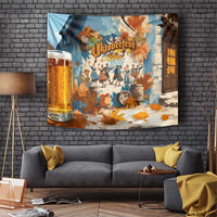 Oktoberfest Tapestry with Beer Mug Illustration White Diamond Pattern - Wonder Print Shop