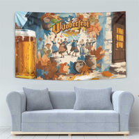 Oktoberfest Tapestry with Beer Mug Illustration White Diamond Pattern - Wonder Print Shop