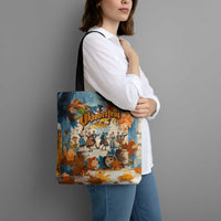 Oktoberfest Tote Bag with Beer Mug Illustration White Diamond Pattern - Wonder Print Shop