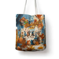 Oktoberfest Tote Bag with Beer Mug Illustration White Diamond Pattern - Wonder Print Shop