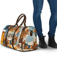 Oktoberfest Travel Bag with Beer Mug Illustration White Diamond Pattern - Wonder Print Shop
