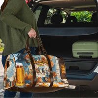 Oktoberfest Travel Bag with Beer Mug Illustration White Diamond Pattern - Wonder Print Shop