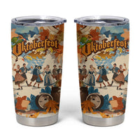 Oktoberfest Tumbler Cup with Beer Mug Illustration White Diamond Pattern - Wonder Print Shop