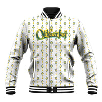 Oktoberfest Baseball Jacket with Oktoberfest Beer Mug Illustration White Diamond - Wonder Print Shop