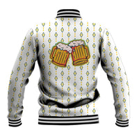 Oktoberfest Baseball Jacket with Oktoberfest Beer Mug Illustration White Diamond - Wonder Print Shop