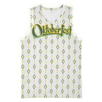 Oktoberfest Basketball Jersey with Oktoberfest Beer Mug Illustration White Diamond - Wonder Print Shop